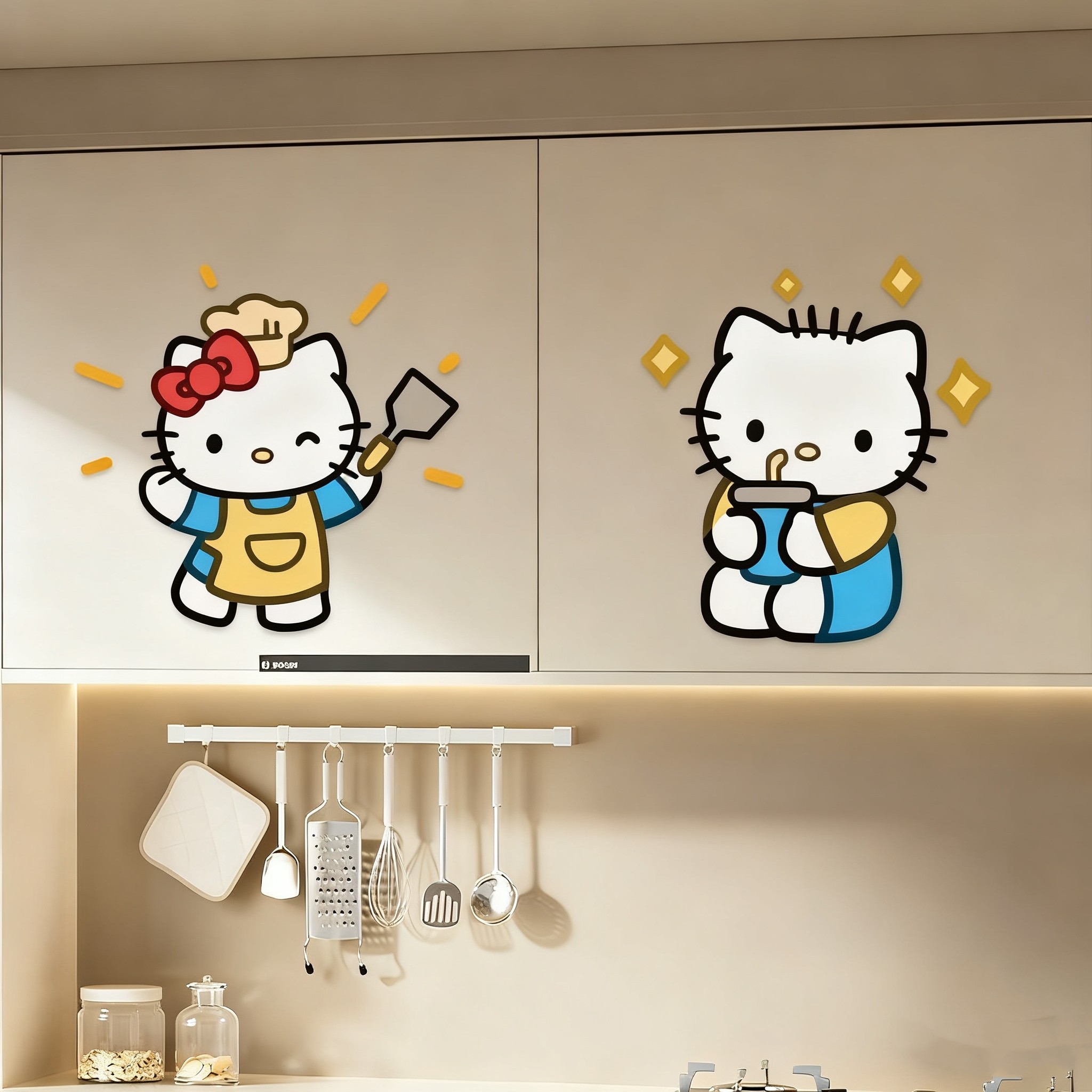 卡通凯蒂猫kitty贴纸福字瓷砖玻璃门柜门装饰可爱客厅墙防水贴画,家居饰品,门贴,淘宝优惠券,粉丝福利购,淘宝优惠卷