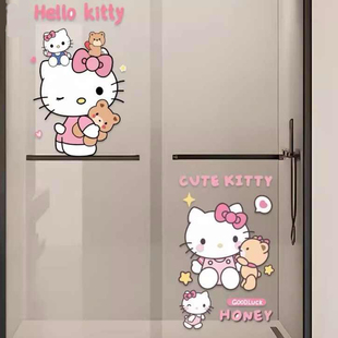 KT猫贴纸房间改造门贴墙贴纸新款 防水衣柜贴纸哈喽kitty猫可爱