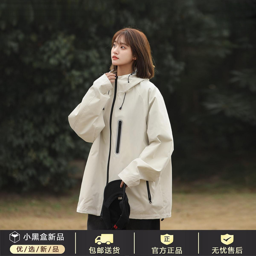 GENIO LAMODE美式户外登山服连帽冲锋衣情侣春秋运动夹克工装外套
