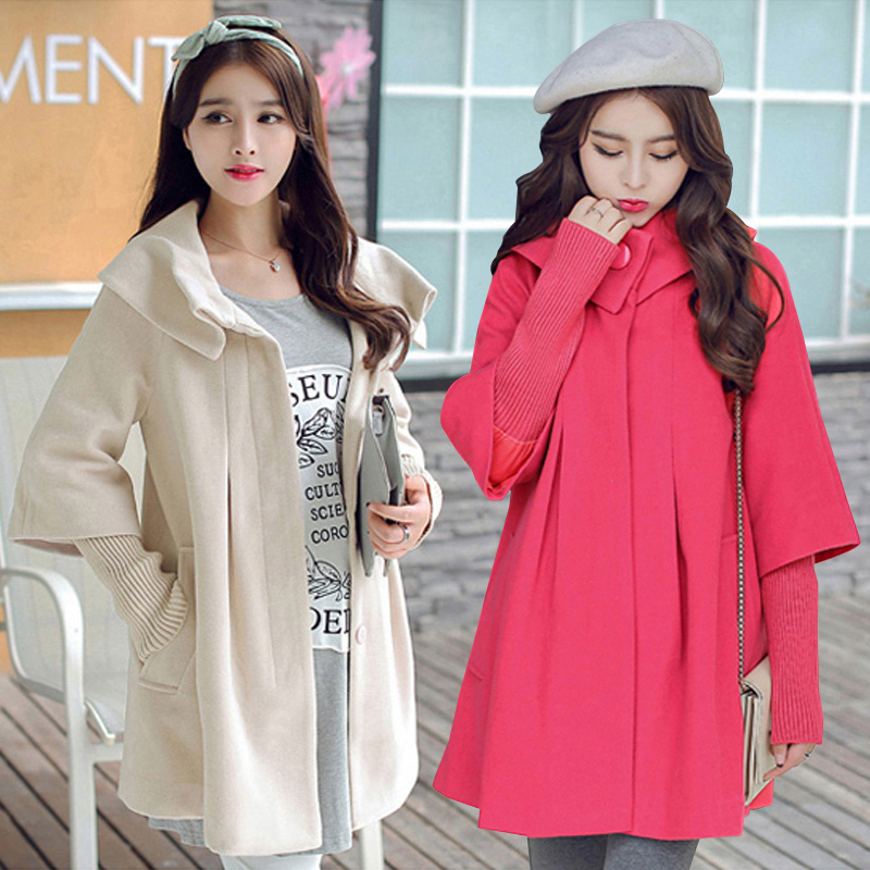 孕妇外套2025新款秋冬遮肚宽松小个子春秋大码孕晚期外穿毛呢大衣