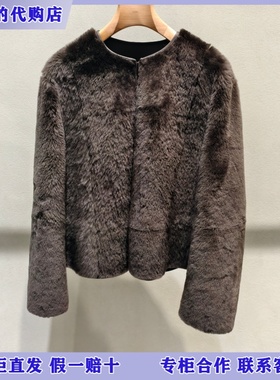 LESS国内专柜代购2025冬无领长袖两穿皮草外套2P0A17870-12995