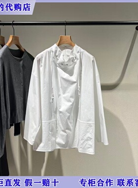 LESS国内专柜代购2026春休闲系带领宽松白衬衫2Q3214780-1595