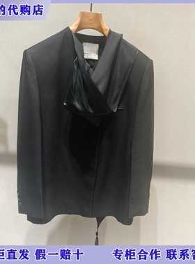 LESS国内专柜代购2025冬新款宽松丝巾领西装2PB717380-4695