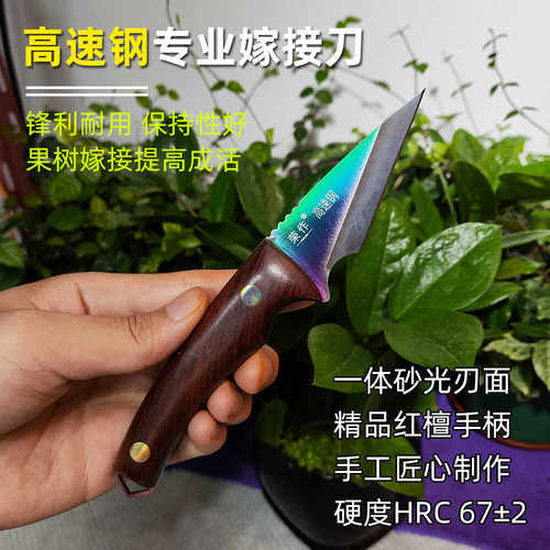 高速钢芽接刀硬度65锋利耐用红檀