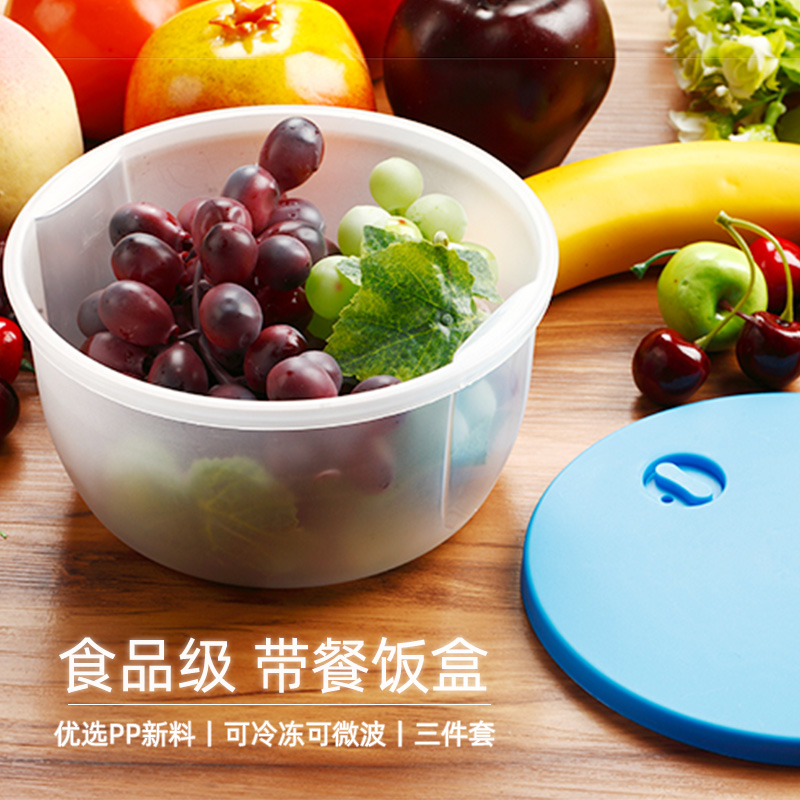 微波炉专用保鲜盒可加热饭盒加厚塑料圆形储物盒冷冻收纳盒泡面碗