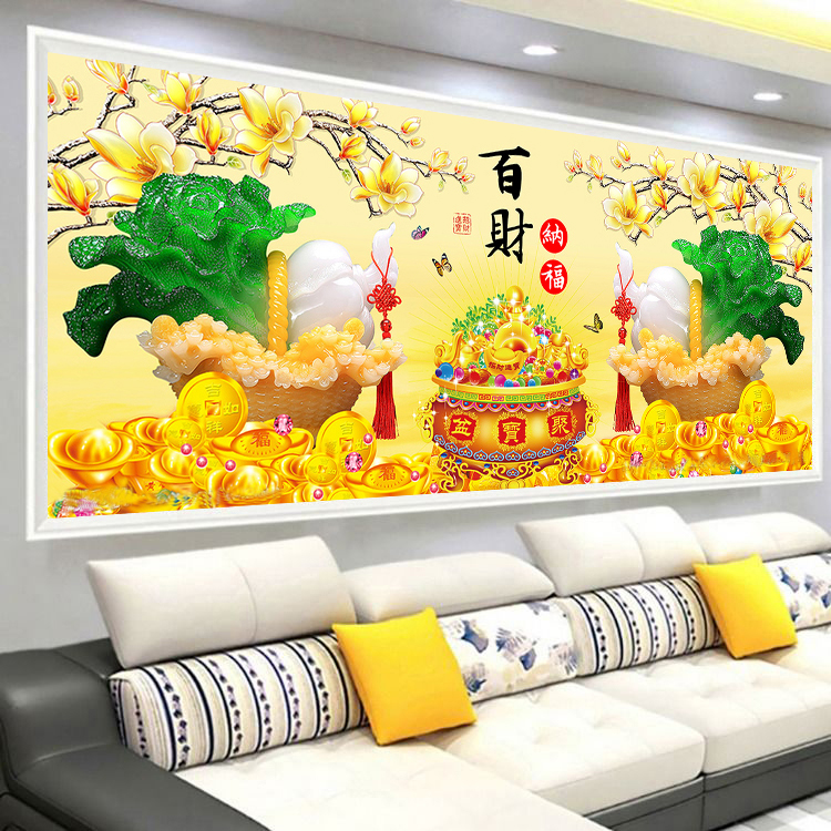 百财纳福招财聚宝盆钻石画
