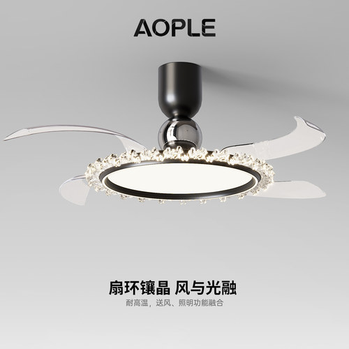 风扇灯2025新款餐厅吊扇灯卧室灯风扇一体变频轻奢吊扇带风扇吊灯