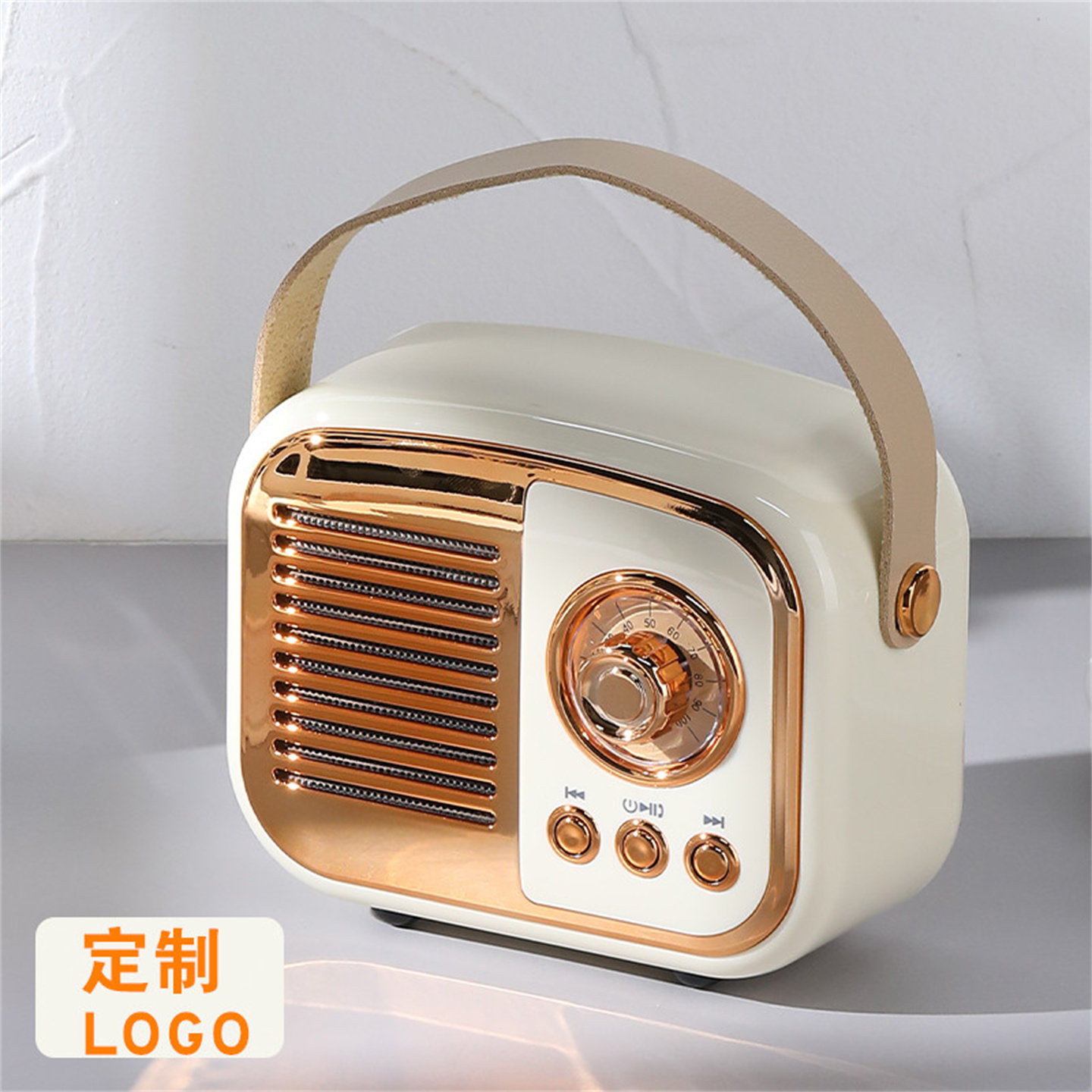 定制LOGO复古蓝牙音箱收音机迷你小型便携手机低音炮音响生日礼物