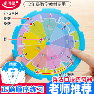 九九乘法口诀转盘教具一二年级上册数学教材专用小学2年级口算盘背诵99公式背诵神器分解转盘练习演示器学具