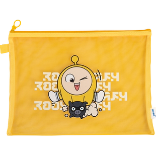 正版蛋仔派对A4透明网纱文件袋可爱卡通拉链式大容量小学生用资料书本课本分科书袋试卷收纳袋学生装卷子袋子