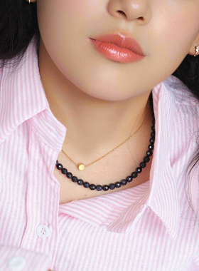 Lainey Mary家小金饼系列招财进宝路路通项链金色搭配链情侣链女