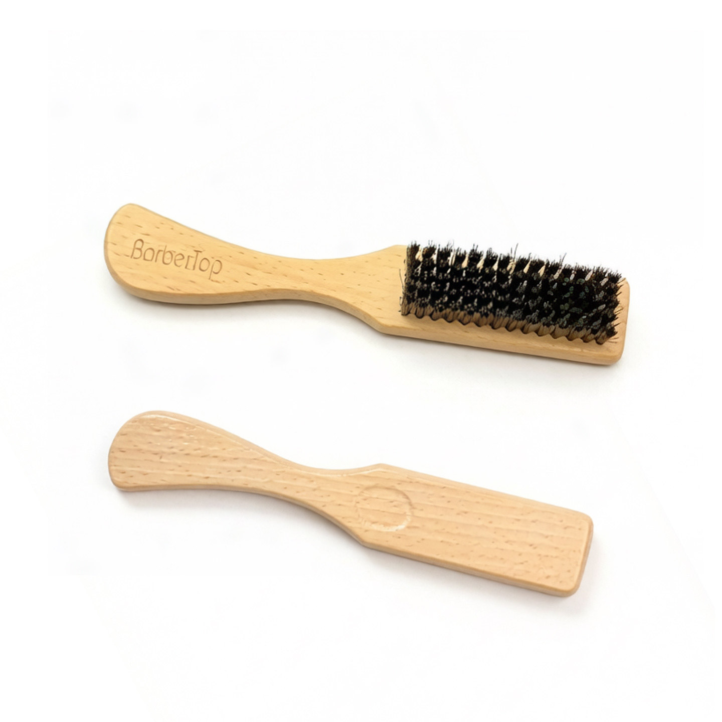 复古木柄barbershop小刷子渐变扫碎发理发推剪刀头清理fade brush