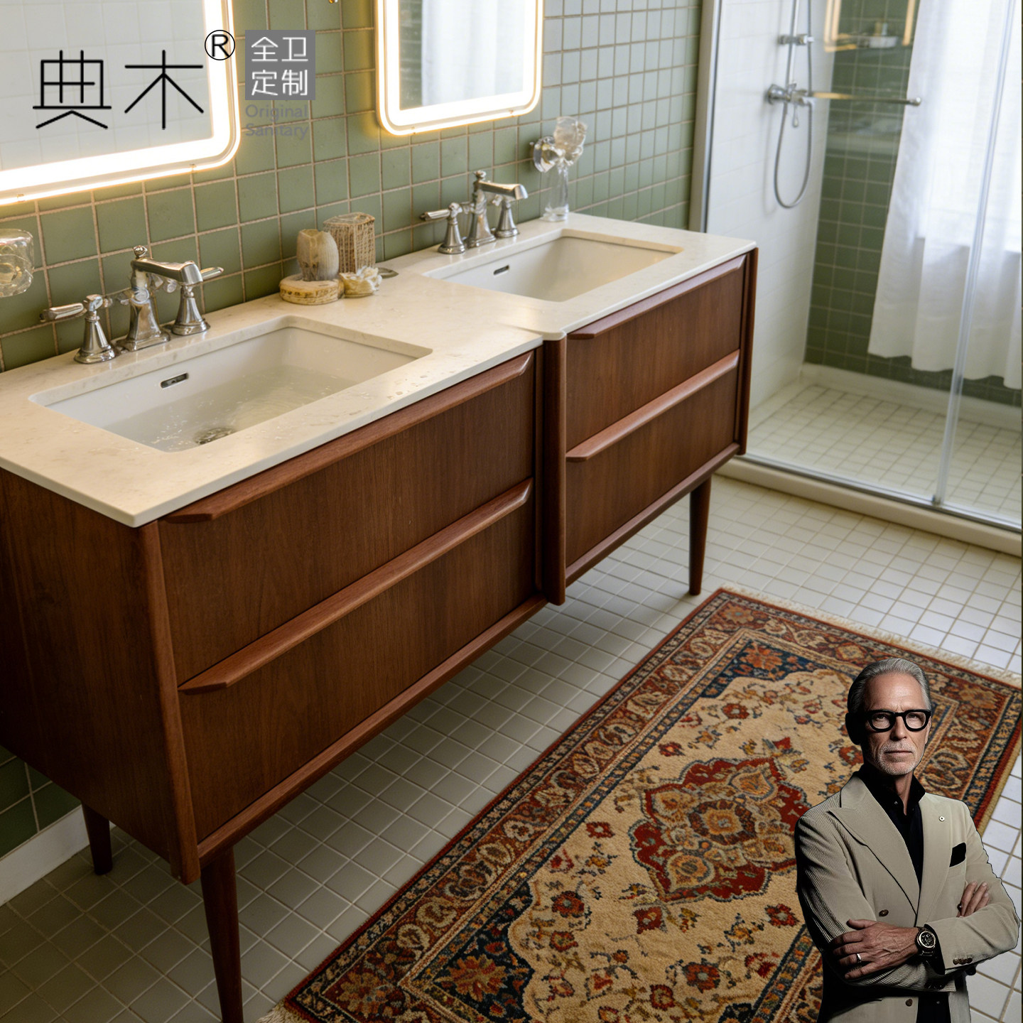 中古风浴室柜洗手盆洗脸盆柜组合2025新款台盆洗漱柜卫浴台一体盆,全屋定制,定制浴室柜,淘宝优惠券,粉丝福利购,淘宝优惠卷