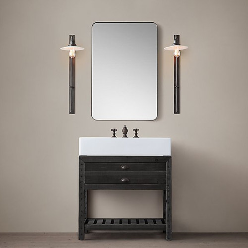 现代工业风新中式卫浴柜