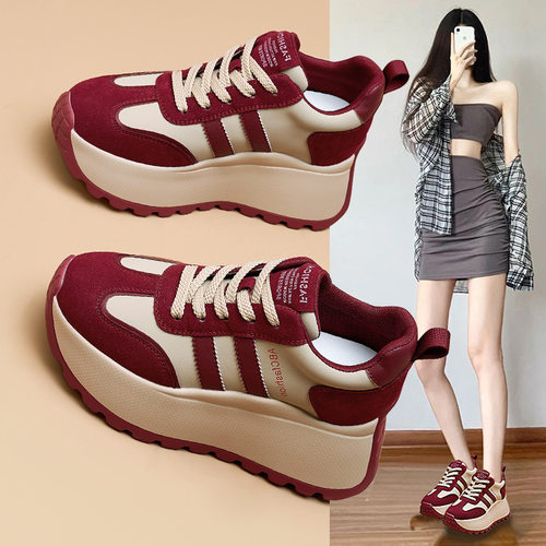 厚底女鞋内增高老爹鞋