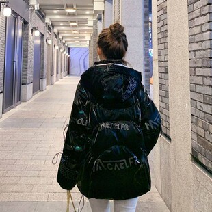 羽绒服2022年女款新款中长款白鸭绒羽绒服冬季女韩版宽松亮面加厚
