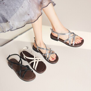 ZHR则则平底凉鞋女新款夏外穿配裙子百搭轻便舒适软底沙滩凉拖鞋