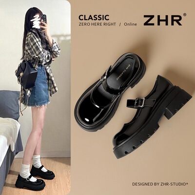 ZHR则则厚底6cm搭扣英伦单鞋女鞋2026新款时尚百搭轻便通勤乐福鞋