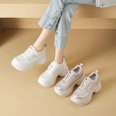 zhr厚底跟高7.5cm内增高老爹鞋女春新款小个子时尚百搭运动休闲鞋