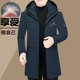 中长款 双层保暖男装 加厚鹅绒羽绒服中年男士 派克服外套