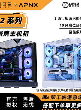 APNX V2 海景房电脑机箱 三面玻璃快拆360水冷 电竞设计游戏机箱