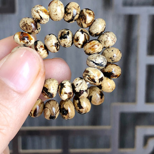 天然原矿7mm抚顺琥珀溶洞干白瓷白药珀花珀手链琥珀蜜蜡手串5.83