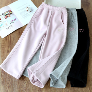 女童直筒裤秋装新款韩版儿童洋气休闲裤春秋宽松运动裤子宝宝长裤
