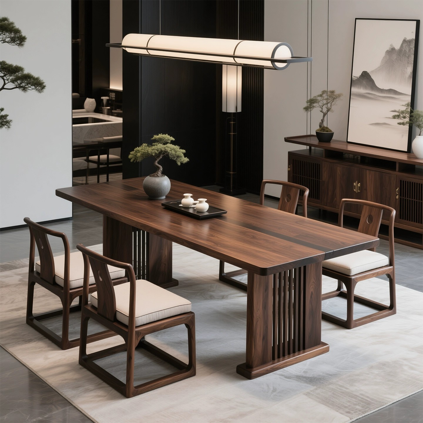 工厂批发价胡桃木大板桌十年质保