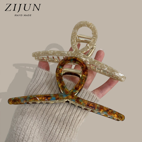 紫郡大号抓夹醋酸鲨鱼夹气质金属