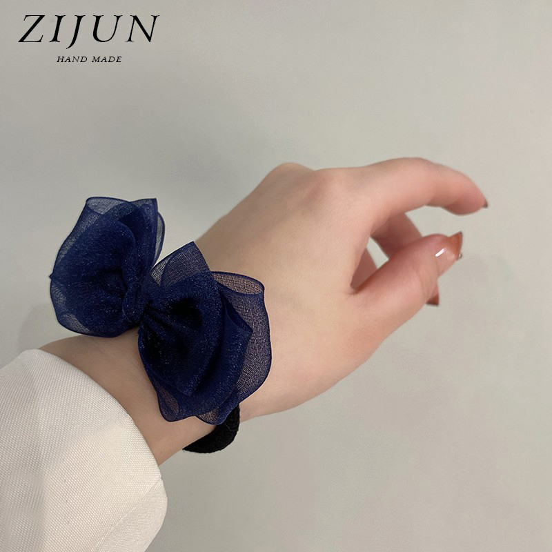 紫郡发绳纱森系蝴蝶结可爱