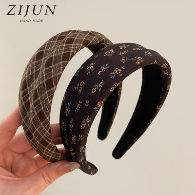 秋冬美拉德咖色发箍女外戴宽边