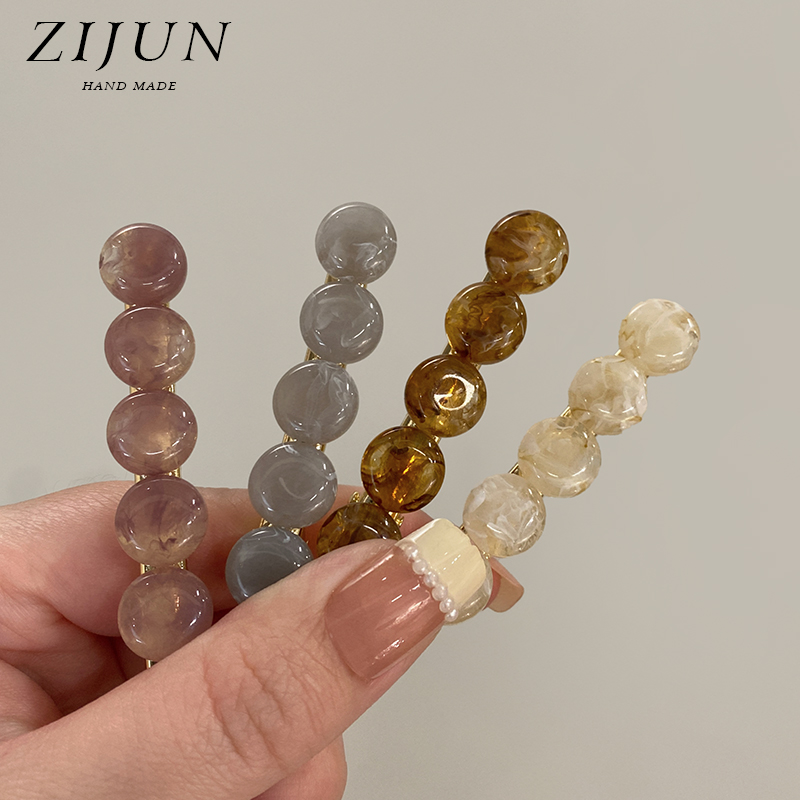 一对装法式豆豆一字发夹碎发卡侧边夹高级感鸭嘴夹日韩刘海夹头饰