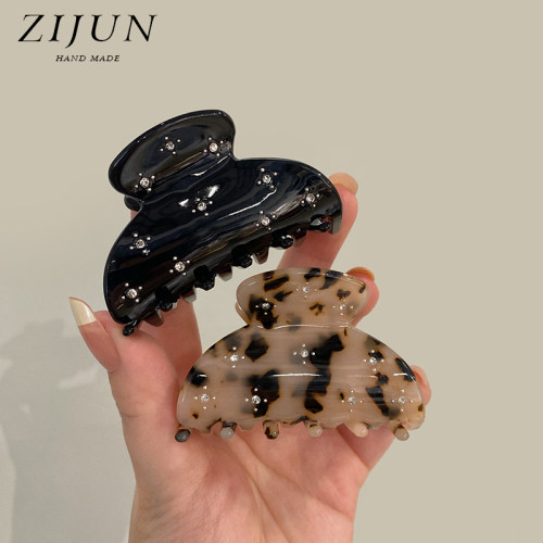 紫郡中号醋酸抓夹气质简约半扎夹