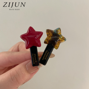 可爱醋酸星星发夹少女减龄bb夹发卡无痕刘海夹洋气儿童侧边鸭嘴夹