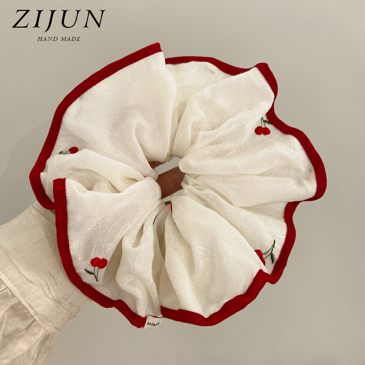 可爱刺绣小樱桃大肠发圈大号发绳