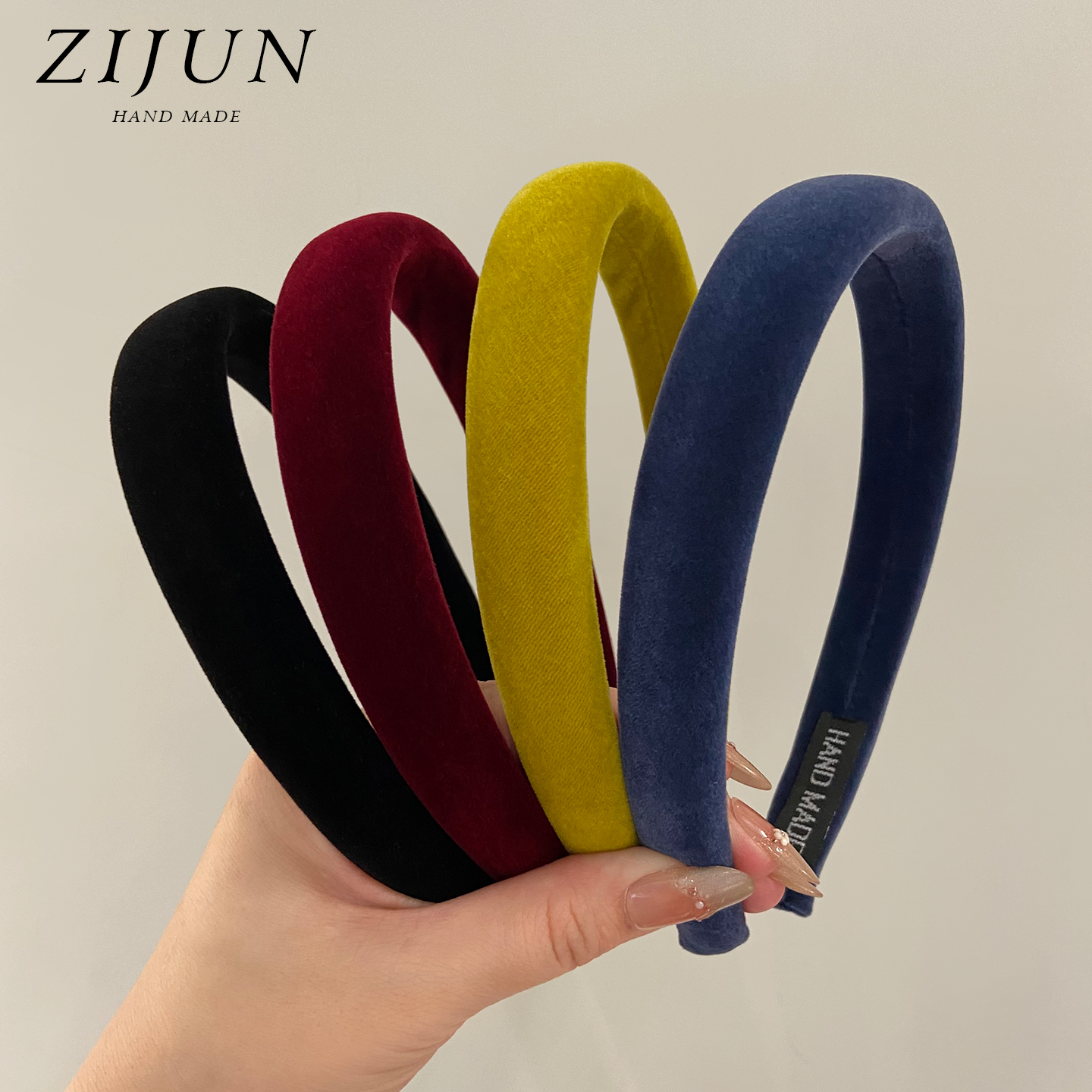 秋冬经典彩色丝绒发箍女高颅顶