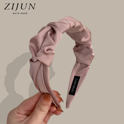 紫郡发箍布艺日韩高颅顶褶皱头箍