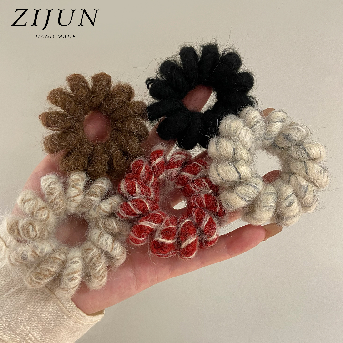 慵懒感电话线毛绒发圈女秋冬头绳