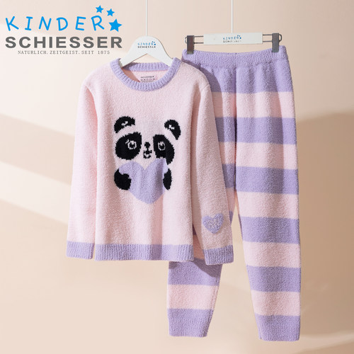 舒雅女童法兰绒家居服套装中厚