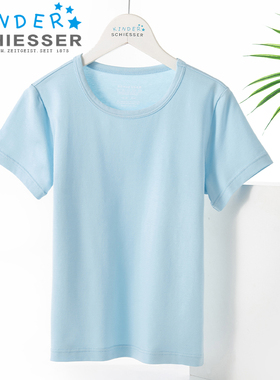 舒雅儿童T恤 春夏男童中大童纯棉打底衫短袖上衣家居服17781M
