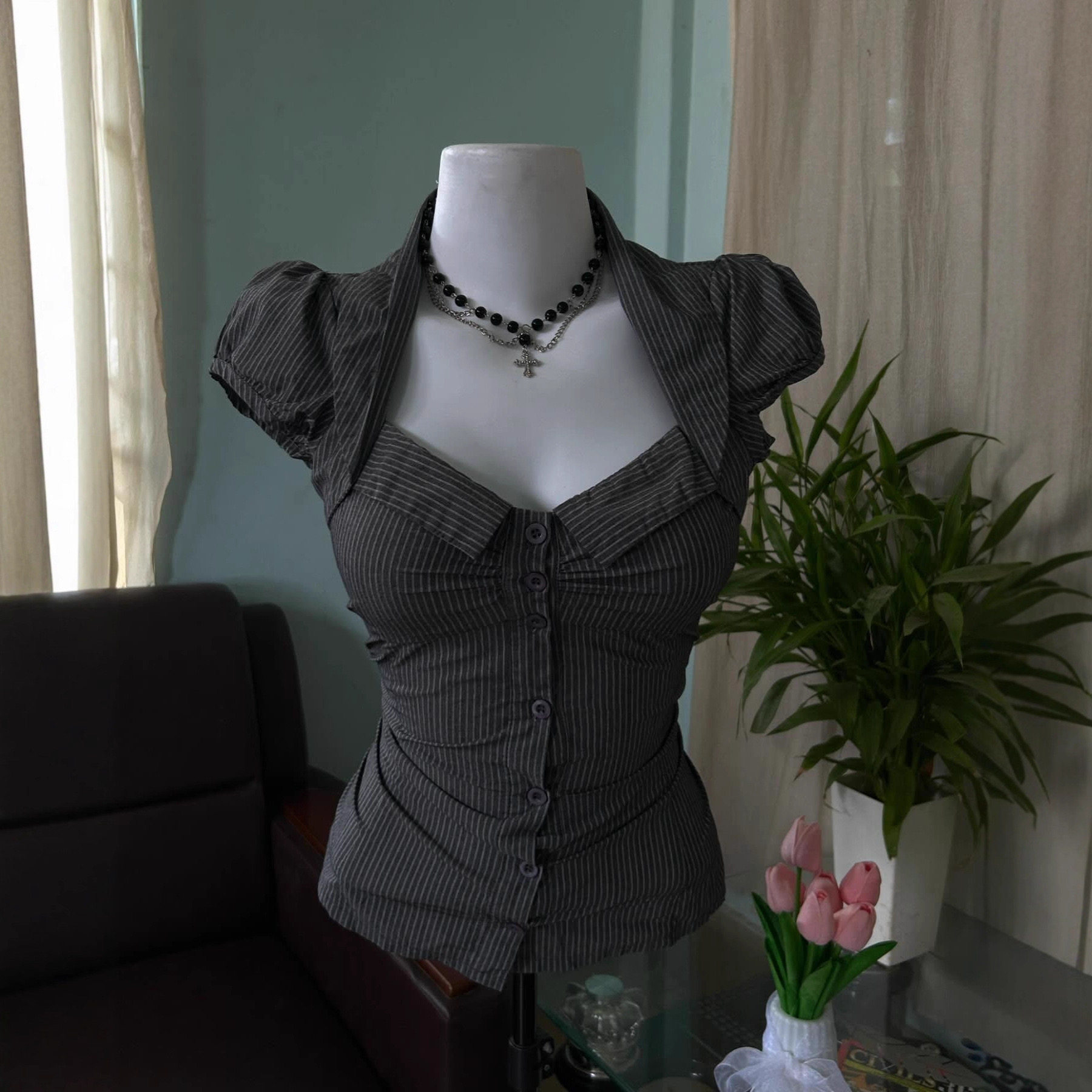 SUIT春夏欧紧身修身显瘦休闲女装美跨境女装豹纹拼接短袖衬衣上衣