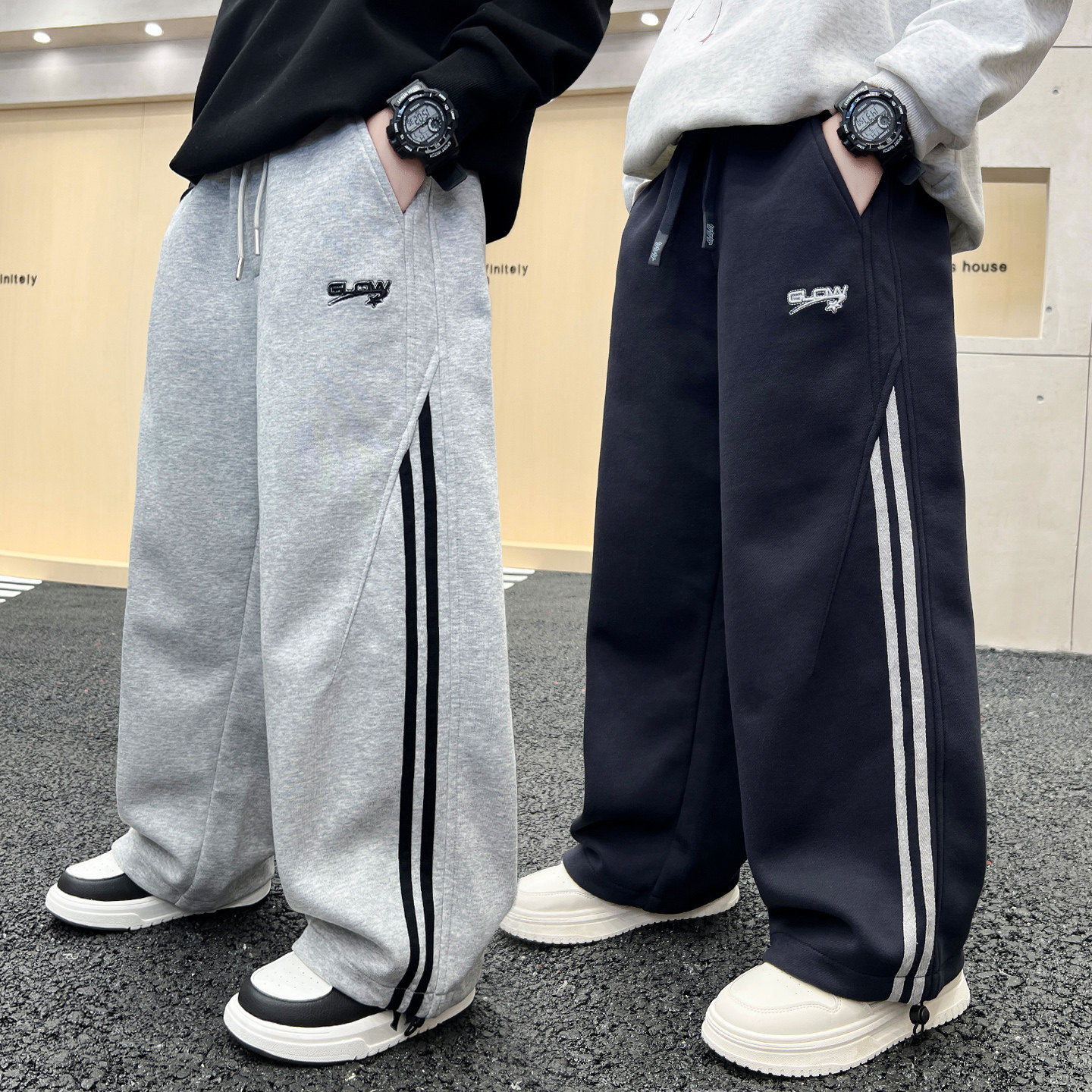 男童运动长裤休闲直筒男孩儿童装中大童长裤休闲春秋新款装季宽松