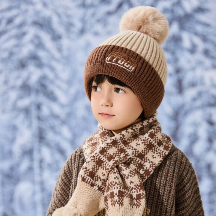 儿童帽子围巾套装秋冬季宝宝保暖帽加厚防寒冬款洋气男女童毛线帽