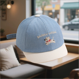 宝宝帽子幼童遮阳帽牛仔婴幼儿童棒球帽短檐春秋季男宝女宝鸭舌帽