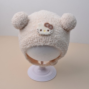 秋冬季女宝宝帽子女婴儿毛绒帽护耳冬天可爱小月龄婴幼儿保暖帽萌