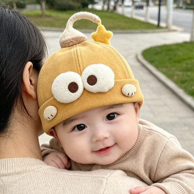 宝宝帽子可爱洋气秋冬婴儿男女宝瓜皮帽春秋季外出婴幼儿童地主帽