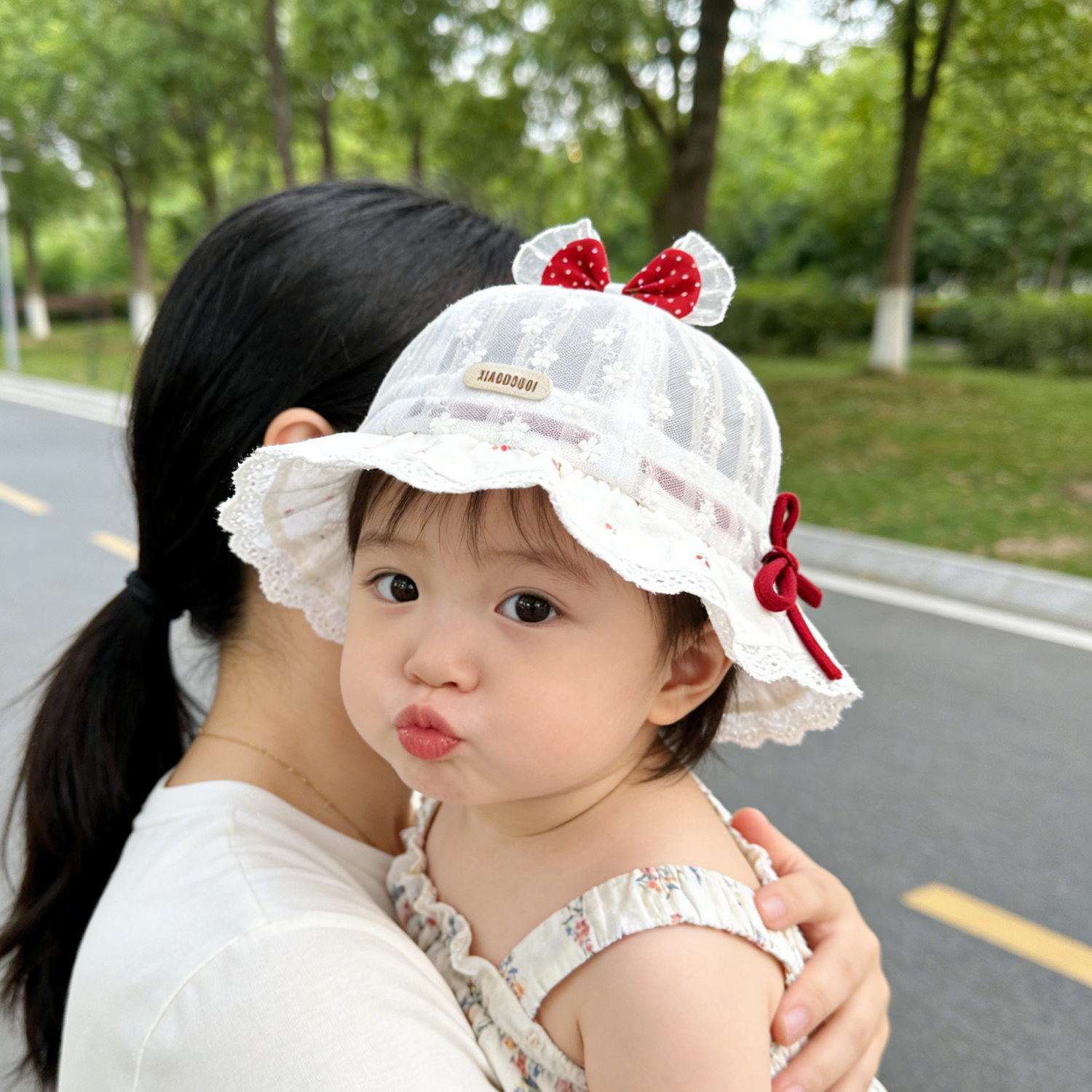 婴儿遮阳帽子春夏天薄小月龄女宝宝盆帽夏季公主婴幼儿渔夫帽透气