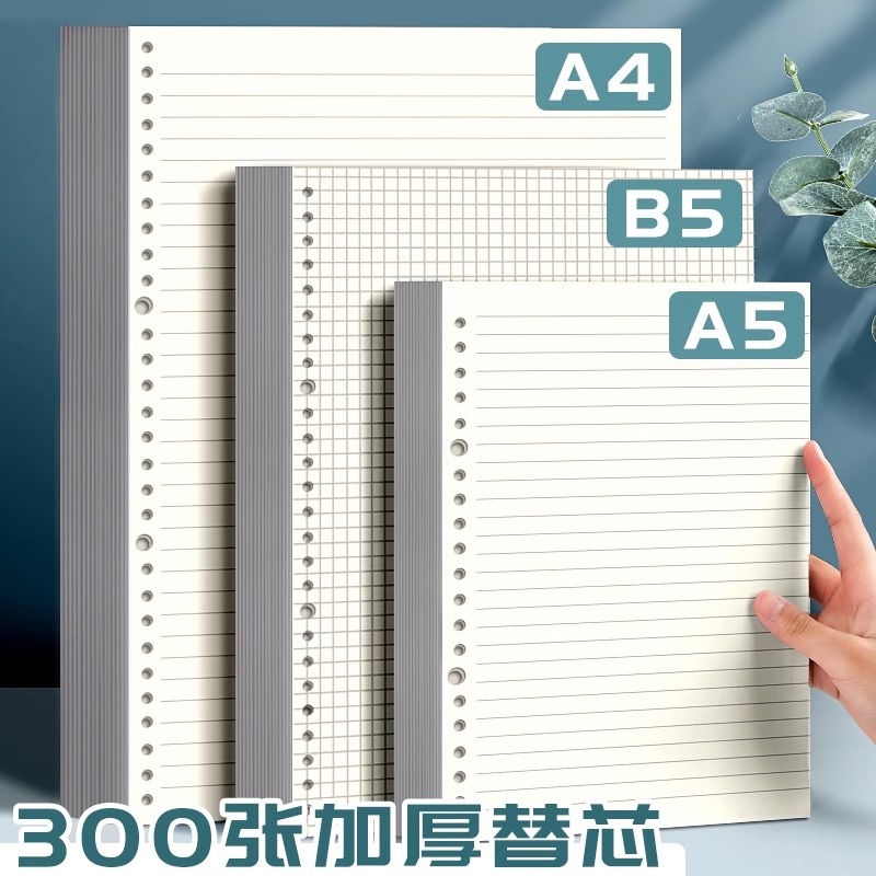 活页本芯B5替芯26孔活页纸可拆卸笔记本a5横线20孔网格考研思维本 文具电教/文化用品/商务用品 活页替芯 原图主图