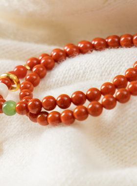 新中式满色满肉南红双圈转运手串