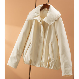 时尚 ¥1090 秒 春天家 含真丝90鹅绒羽绒服女19J3 披肩领